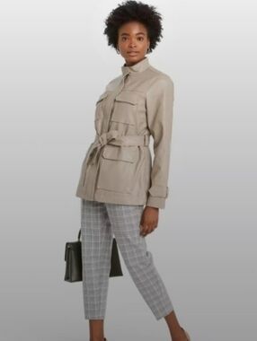 A New Day Women's Faux Leather Belted Jacket